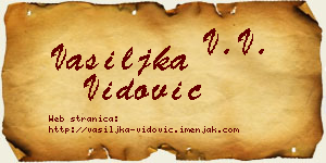Vasiljka Vidović vizit kartica
